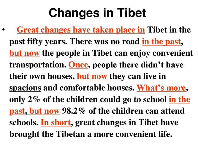 in short, great changes in tibet have brought the tibetan