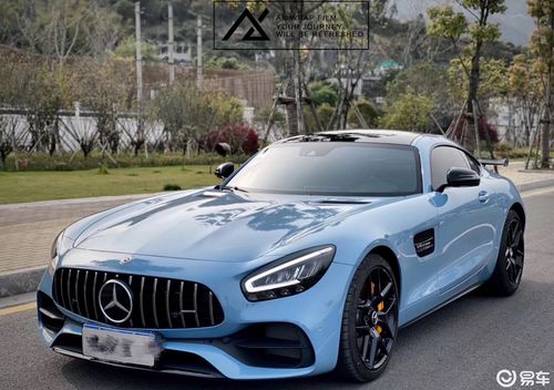 奔驰amg gt改色瓷器蓝