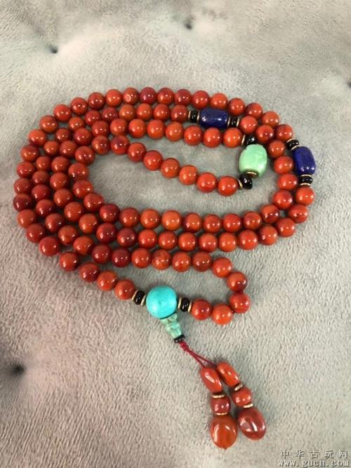 天然南红玛瑙朝珠搭配绿松石