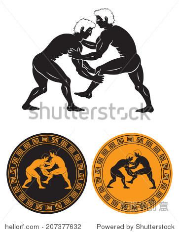 the figure shows greek roman wrestling
