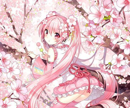 求粉色长发动漫少女的图片