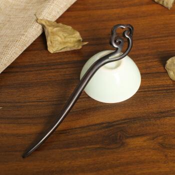 泉芝黑檀木汉服子午发簪女古风步摇木簪盘发头饰簪子古装木质简约发饰