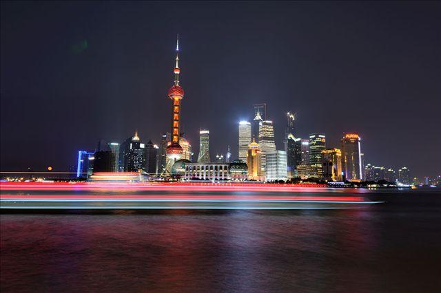 上海,东方明珠,塔,夜景,浦东,黄浦江