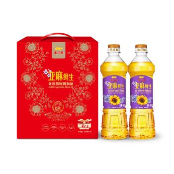 金龙鱼亚麻鲜生食用植物调和油(688ml*2礼盒)