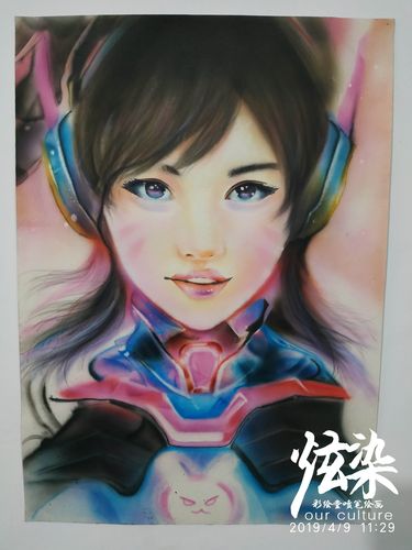 杰哥喷笔彩绘模板直喷教学学员守望先锋dva绘制