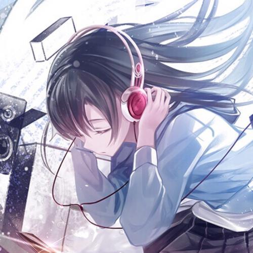 带耳机伤感头像卡通