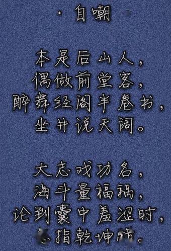 丁元英《自嘲》所隐含的深意还有几层