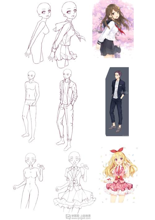作业:在线学二次元日式插画漫画只动漫人物衣服绘制