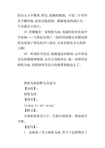 相依为命的释义及造句.docx