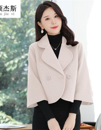 科顿杰斯高端女装韩版小款毛呢外套女短款高腰毛妮秋冬时尚小个子短装