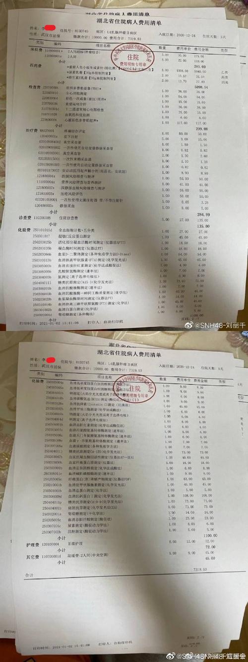 刘丽千部分费用清单申明医院朋友证明抵制lbs从我做起