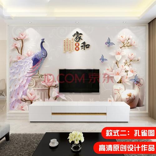 月上映画 16d现代中式电视背景墙壁纸立体凹凸无缝背景墙布客厅无缝