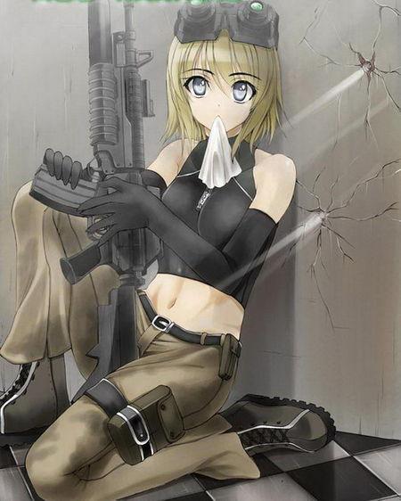 动漫图"手拿狙击枪的女生,20张高清给分