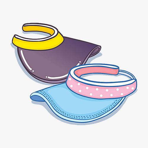 原创手绘卡通夏天喝椰汁戴太阳帽的女孩