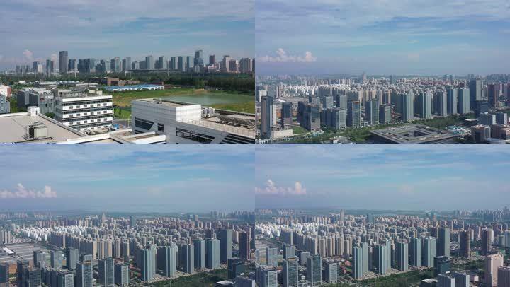 航拍合肥滨湖新区全貌,能俯瞰整个巢湖