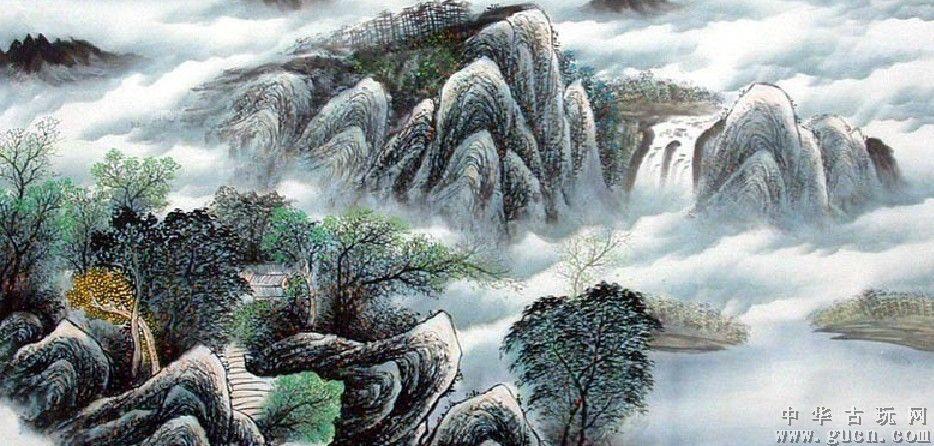 四尺山水画【可题字落款】