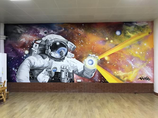 东莞东城金色未来幼儿园科技室 宇航员涂鸦