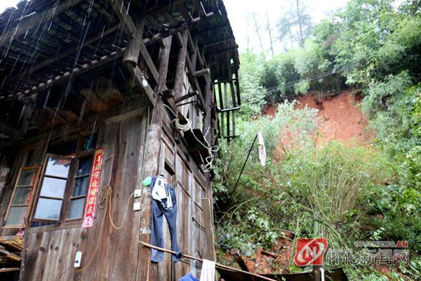 溪口镇小水村小水组山体滑坡 村民已被安全转移安置