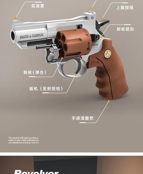 大号金属左轮软弹小月亮吃鸡玩具枪手动绝地求生吃鸡游戏周边摆件军事