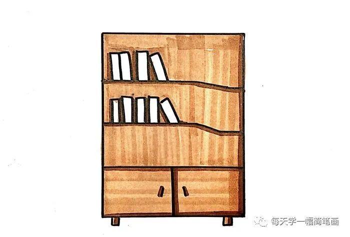 每天学一幅简笔画-书架怎么画简单好看