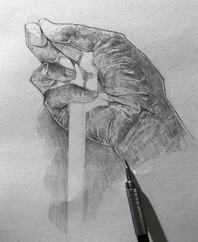 手的铅笔画