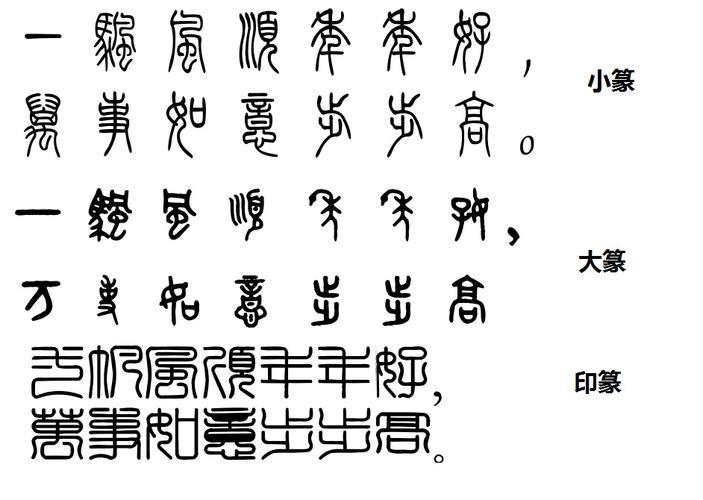 一帆风顺年年好,万事如意步步高.篆书怎么写?