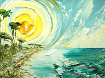 太阳 油画