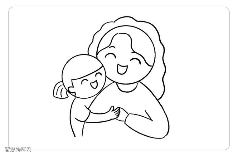 步骤5:接着,简单画出妈妈的身体和手臂