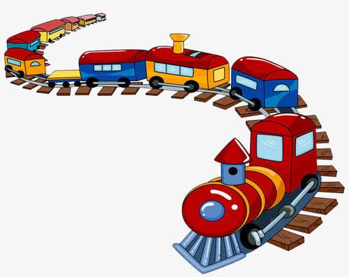 卡通手绘长龙火车