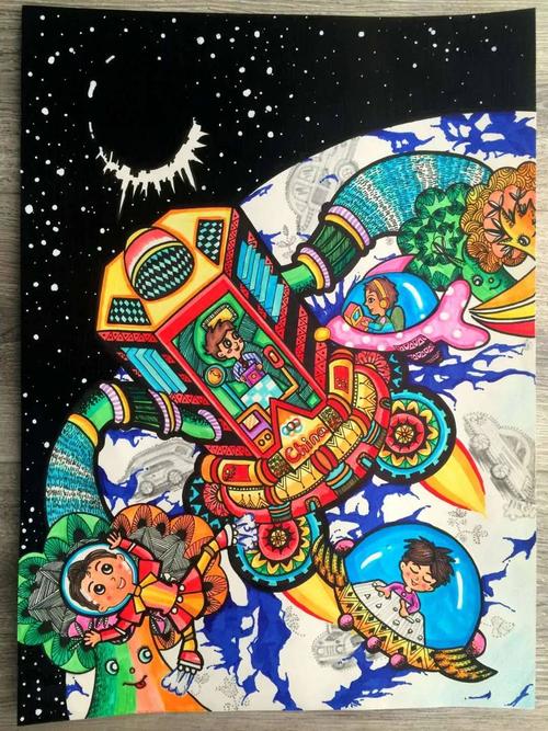 太厉害了科幻画主题创意素材极其脑洞大开科技创新大赛能拿一等奖