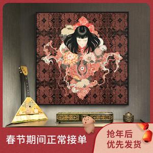 百特好日式浮世绘装饰画日料纹身店挂画刺青和风居酒屋背景墙壁画