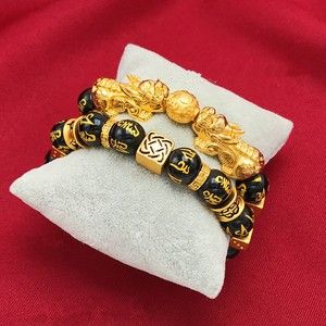周大生周大福周生生貔貅黄金手链男士款999足金手镯学生3d硬金皮