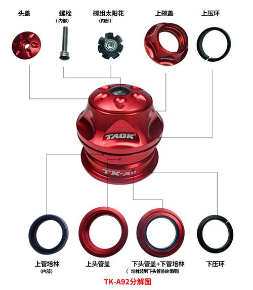 taok拓克山地自行车折叠死飞公路车腕组44mm内置培林轴承碗组配件