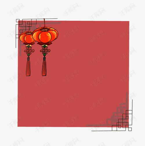 红色大灯笼新年吉祥边框