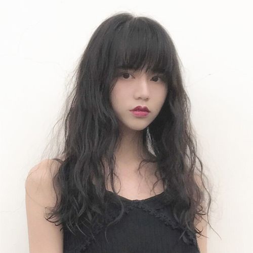 韩国网红空气刘海玉米烫泡面假发女长卷发自然蓬松潮流中长卷梨花