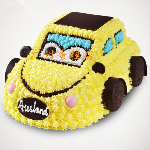 黄色儿童炫酷小汽车蛋糕儿童卡通汽车蛋糕广州蛋糕速递