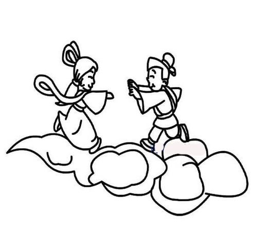 【七夕节简笔画大全】_七夕牛郎织女简笔画_七夕情人