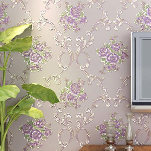 壁纸卧室电视背景墙纸田园风墙壁纸自粘无纺布墙纸纸3d立体装饰房间