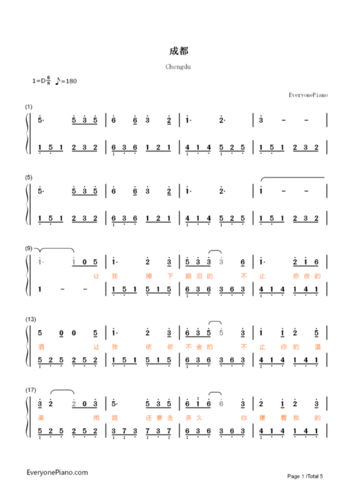 钢琴简谱流行歌曲