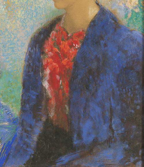 多梅西男爵夫人baronnededomecy奥迪隆雷东odilonredon粉彩画作品欣赏