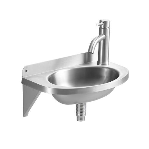 六星304不锈钢洗手盆小户型卫生间小号椭圆洗脸盆挂墙厕所立柱盆套餐a