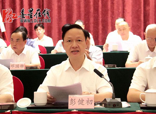 区委书记彭健初作重要讲话.陈峰