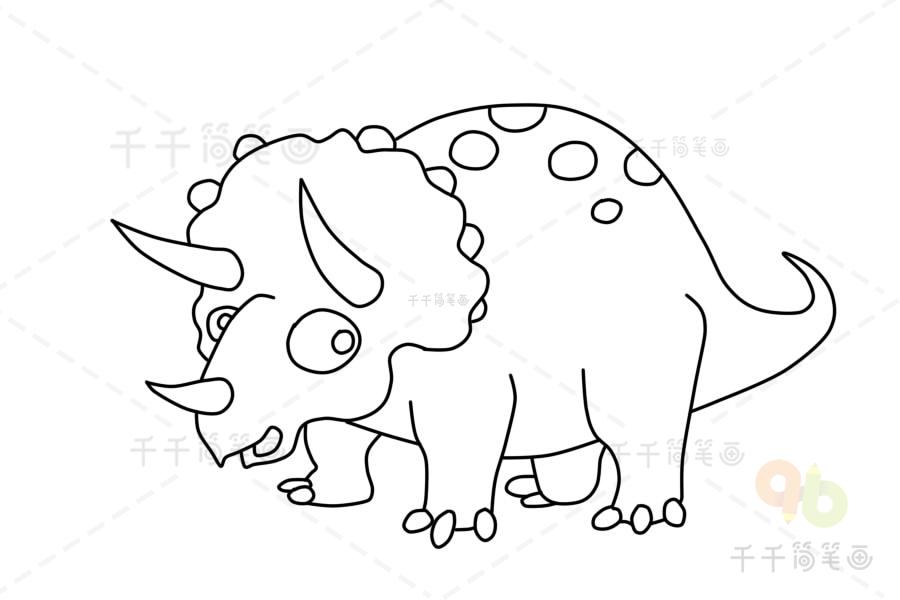 幼儿三角龙简笔画图片