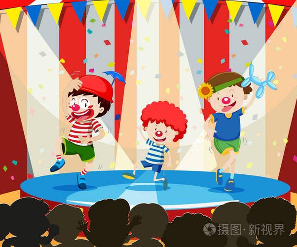 树小丑表演舞台插图插画-正版商用图片0s1qu5-摄图新