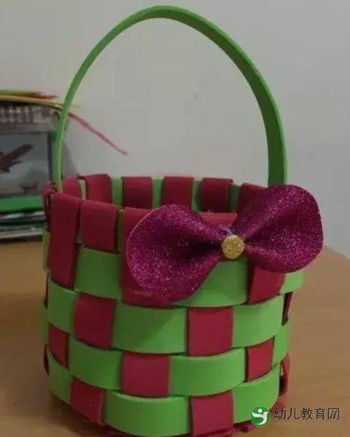 海绵纸花篮的手工制作