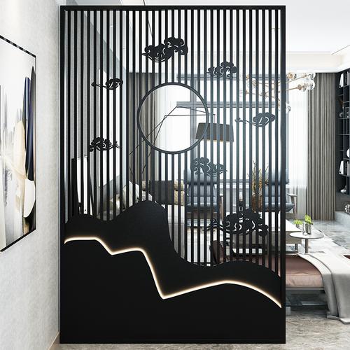 餐厅现代新中式装饰隔断客厅简约创意铁艺玄关镂空酒吧办公室屏风