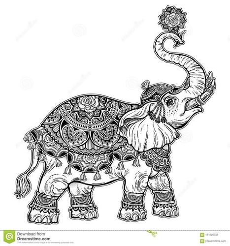 印度大象简笔画