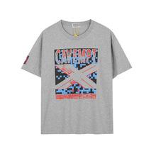 21ss cavempt ce日系潮牌 袖标迷幻印花宽松短袖t恤男女情侣bf风