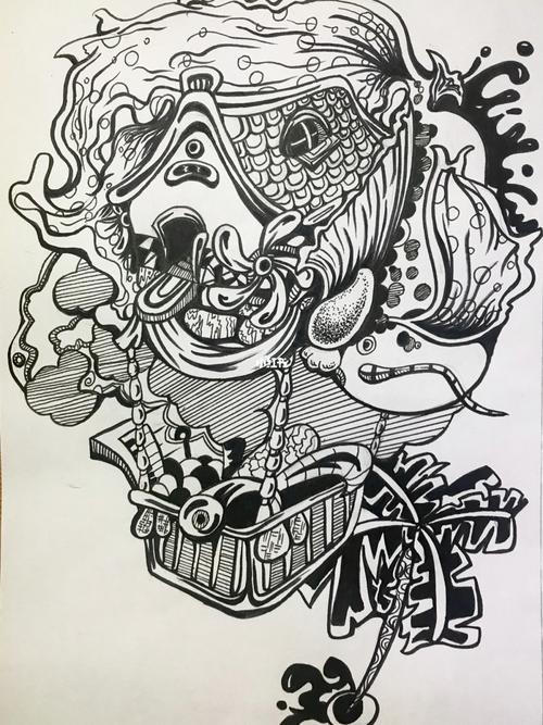 视觉传达设计考研|黑白装饰画分享_装饰画_考研_设计