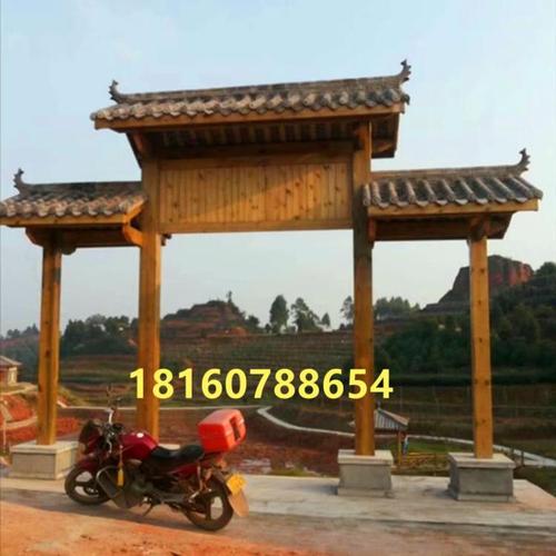 【防腐木户外古建门楼】户外门楼景观牌坊定制实木门楼仿古门楼古建门